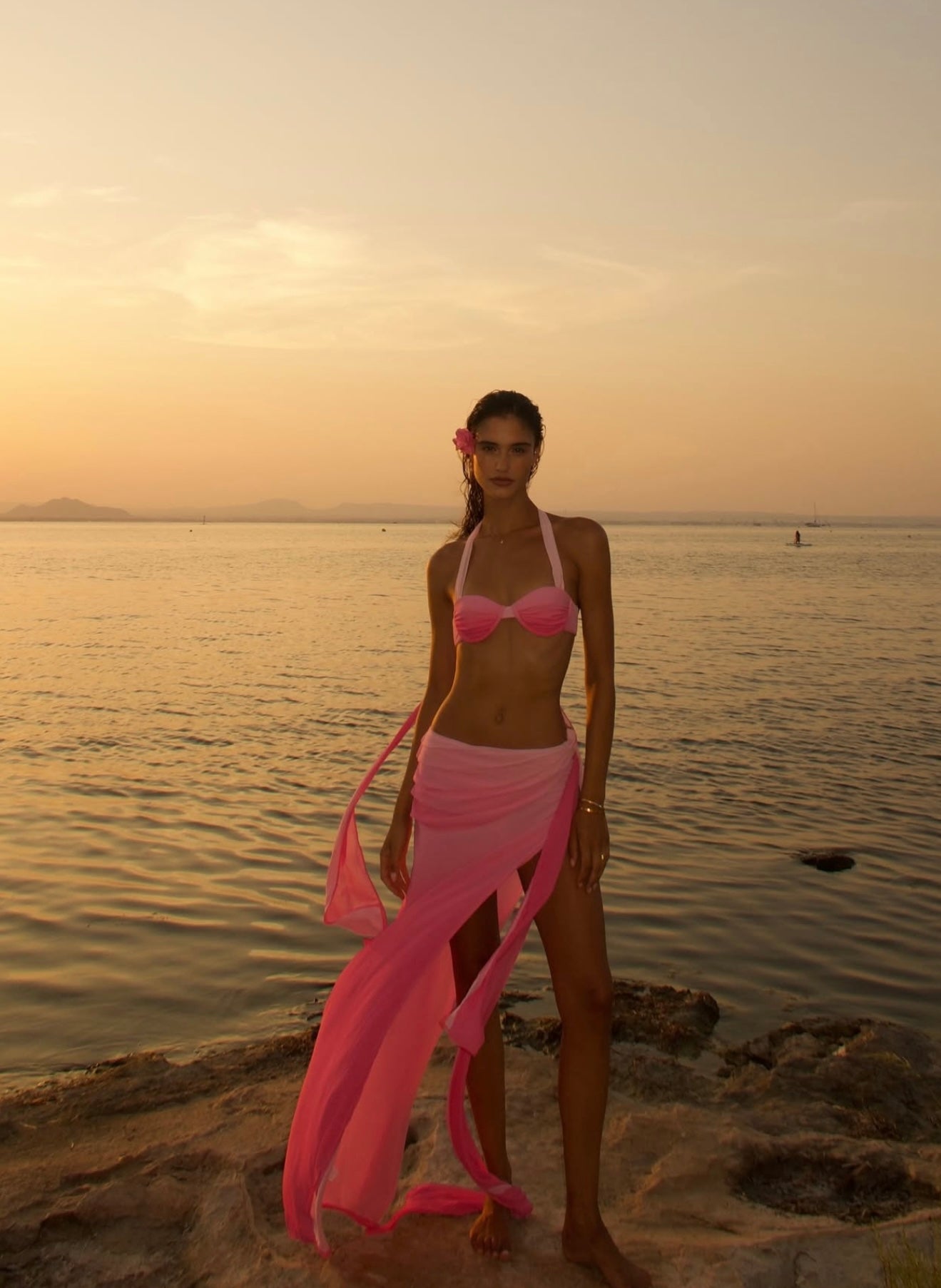 THE PINK OMBRE DRAPE SKIRT